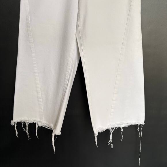 Frayed Jeans - white cropped raw edge jeans - Size 27 - Picture 5 of 9